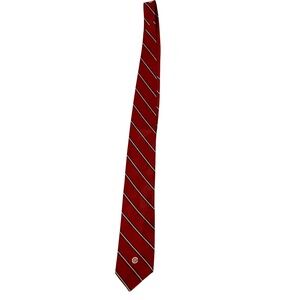 The Competitor Necktie Mens OS Red Excellent Striped Atomic Logo USA Made